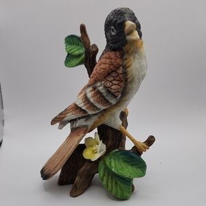 Charming Brown and Green Bird Perch Decor